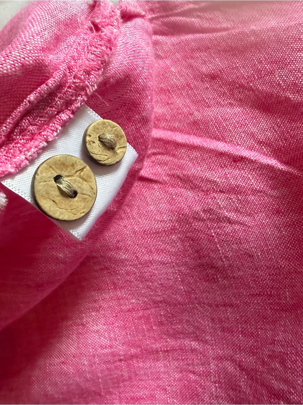 Sigrid Olsen Pink Linen Button-Down Tunic - Picture 5 of 7